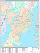 Jersey City Wall Map Premium Style